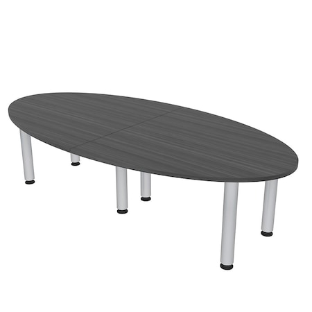 Skutchi Designs 45 in W, 96 in L, 29 in H, Engineered Wood Top, Grey HAR-OVL-46X93-PT-AN